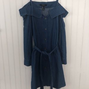 denim button down dress